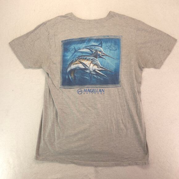 Magellan Outdoors Short Sleeve Crew Neck T-Shirt Mens Size Large L Gray - Picture 9 of 9